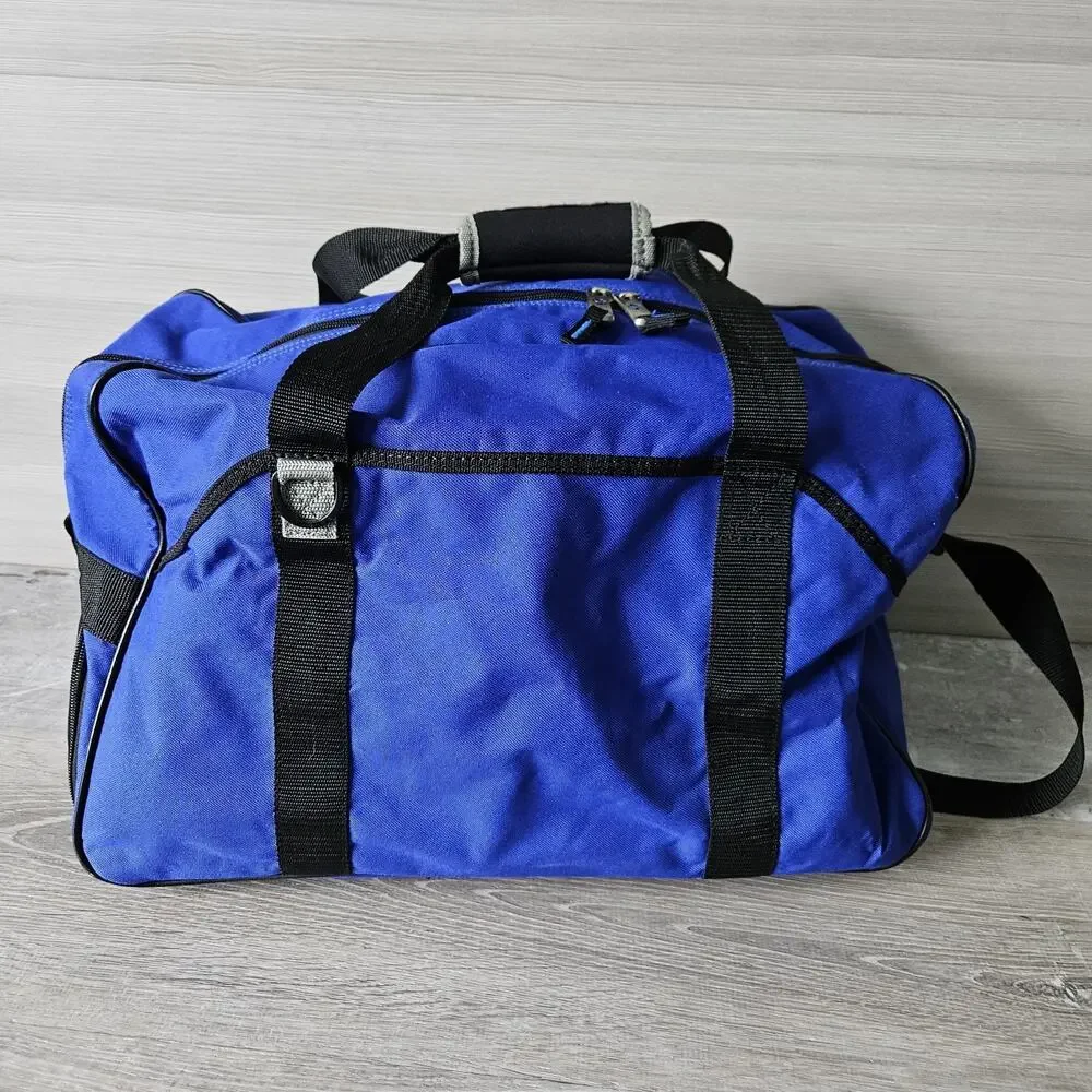 SAMSONITE Blue Carry On Weekend Duffle‎ Bag Luggage Gym Strap w/Shoe Storage